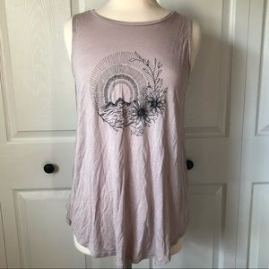 NWOT Illustrated Floral Muscle Tank
